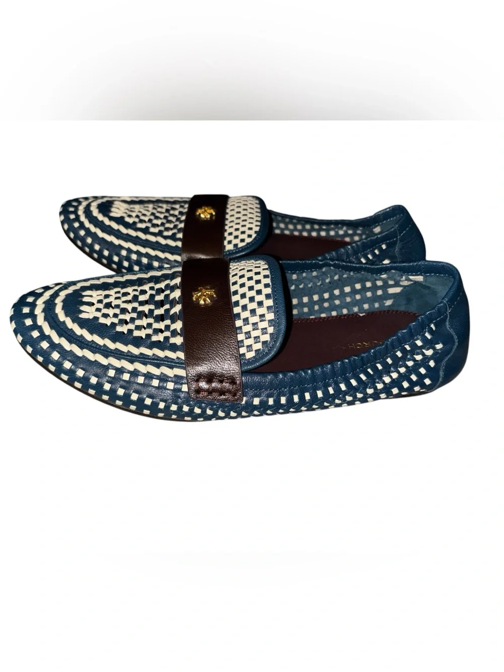 Tory Burch Woven Leather Ballet Loafers